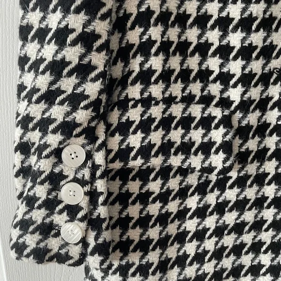 Petite Studio Black/white Plaid Long Coat Size XS - Picture 3 of 10